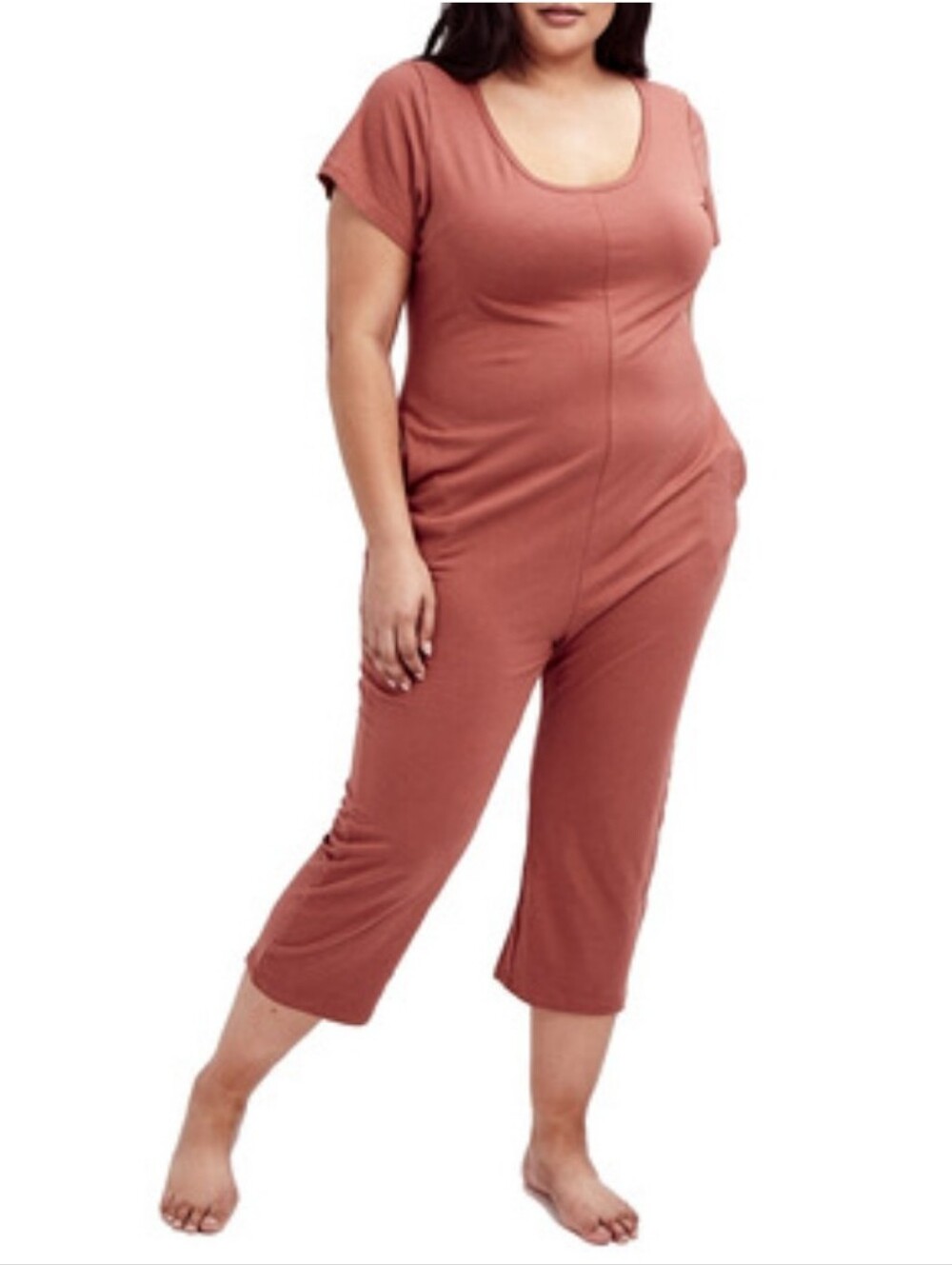SMASH + TESS | Thursday Romper scoop neck jumpsuit Romper Rusty Red Brown Sz XS